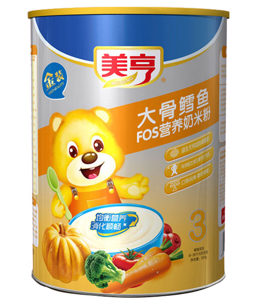 美亨紙聽裝大骨鱈魚FOS營(yíng)養(yǎng)奶米粉3段