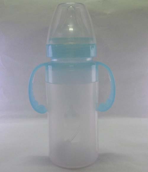 yinge寶240ML直身寬口徑液體硅膠自動(dòng)手柄奶瓶