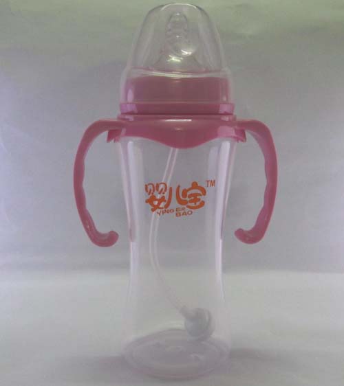 yinge寶280ML腰形寬口自動手柄奶瓶