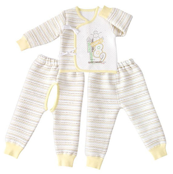 摩可拿加厚新生兒內(nèi)衣三件套