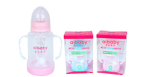 愛兒得樂120ml標(biāo)口防爆高硼硅0-6月自動奶瓶