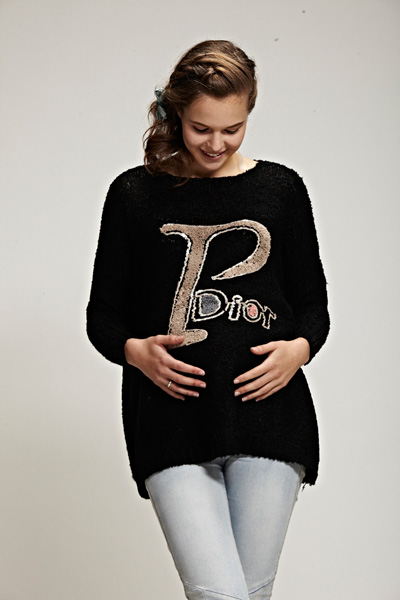 添茜黑色針織孕婦服