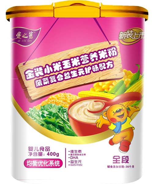 愛(ài)之藍(lán)金裝菠菜復(fù)合益生元護(hù)腸米粉全段