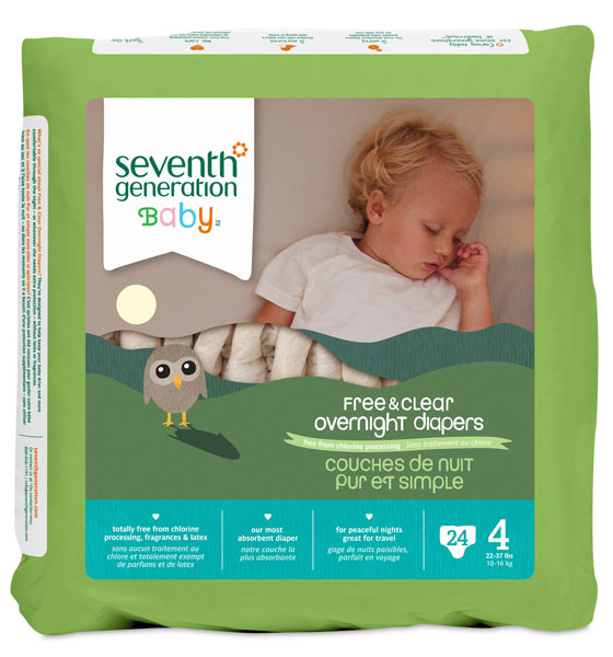 七世代嬰兒夜用紙尿褲4階段