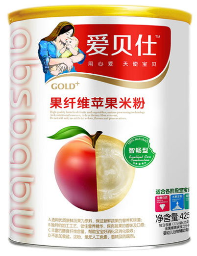 愛(ài)貝仕智暢型果纖維蘋果米粉