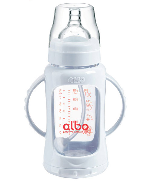 愛(ài)樂(lè)寶防爆自動(dòng)玻璃奶瓶240ml白色