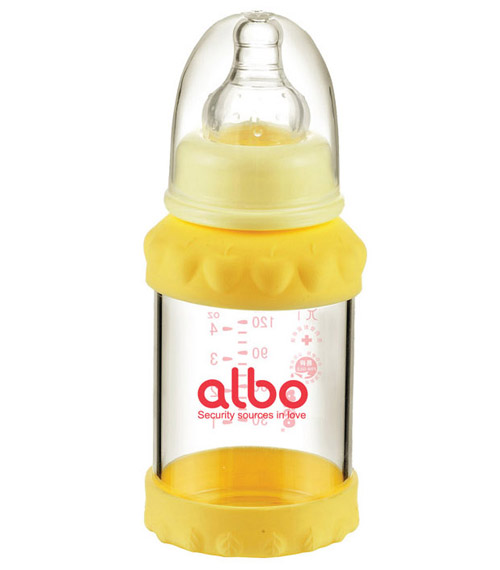 愛樂寶標口初生玻璃奶瓶120ml黃色