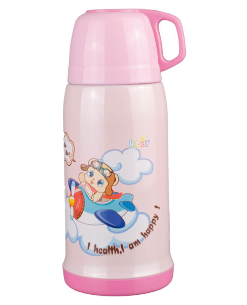 樂(lè)蓓紅色光面卡通保溫杯