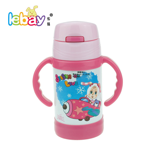 樂(lè)蓓紅色卡通保溫水杯