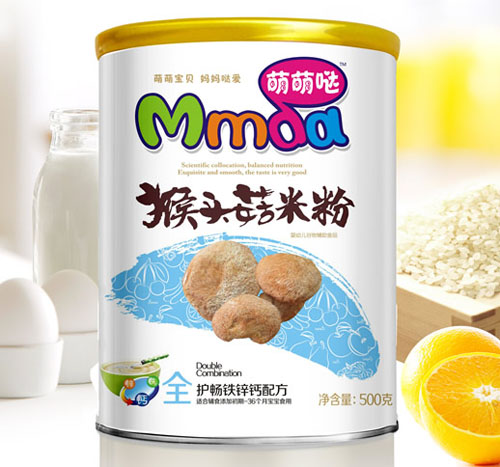 萌萌噠500克紙聽護(hù)暢鐵鋅鈣猴頭菇米粉