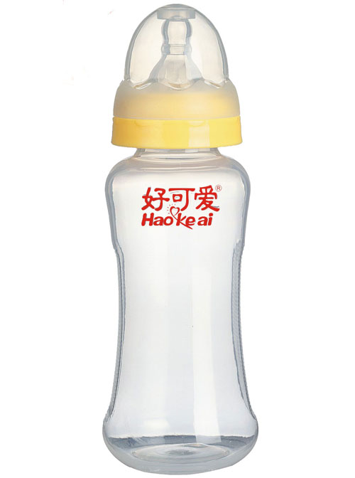 好可愛標(biāo)口弧形奶瓶300ml