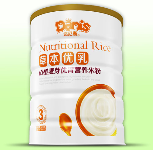 達(dá)尼斯草本優(yōu)乳山楂麥芽優(yōu)胃米粉聽裝3段