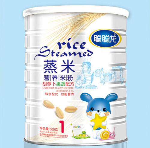 聰聰龍胡蘿卜果蔬配方蒸米營(yíng)養(yǎng)米粉1段聽裝