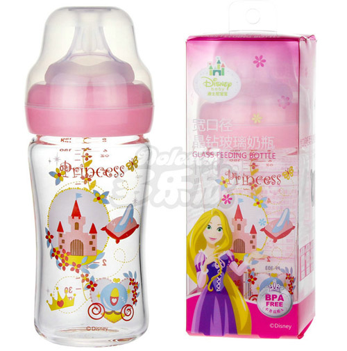 迪士尼寶寶寬口徑晶鉆玻璃奶瓶(中號)180ml