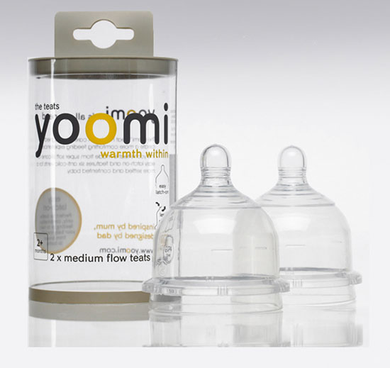 yoomi仿母乳防脹氣硅膠奶嘴2個裝中流