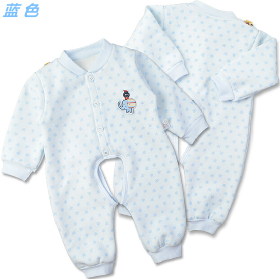 圣嬰島嬰兒藍色連體衣