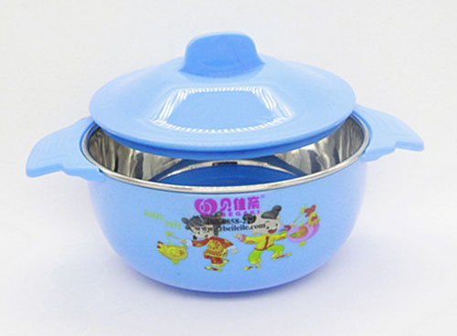 貝佳親嬰兒雙耳碗藍色