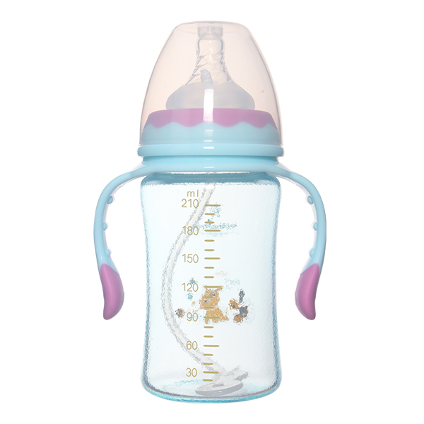 媽咪樹(shù)噴硅膠寬口高硼硅玻璃奶瓶210ml (2)