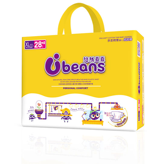 悠然豆豆半芯體輕柔棉薄嬰兒紙尿褲XL30片