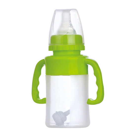 功夫寶貝全硅膠標準口徑帶柄自動小奶瓶