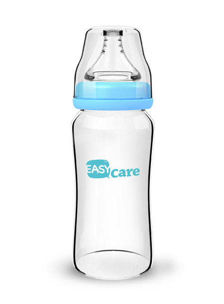 伊斯卡爾240ml玻璃寬口徑奶瓶(藍(lán)色)