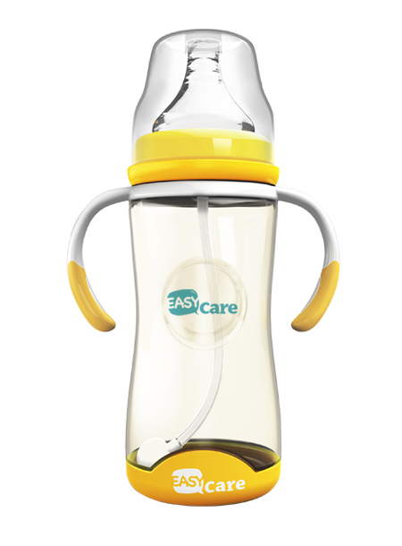 伊斯卡爾260mlPPSU自動寬口徑感溫奶瓶(黃)