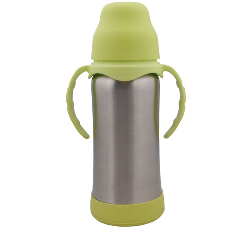 貝佳親不銹鋼保溫奶瓶綠色