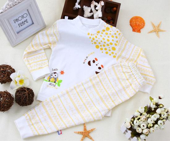 金色小魚(yú)竹纖維雙面熊寶寶肩開(kāi)套