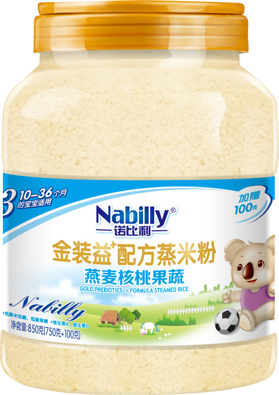 諾比利益+配方燕麥核桃果蔬蒸米粉850克