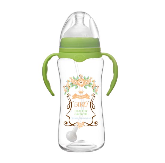 比酷熊yingye奶瓶玫綠色