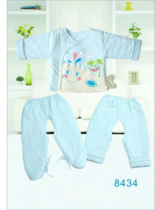 快樂小天天保暖棉衣套裝 藍(lán)色