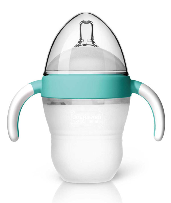 小袋鼠巴布小蜜桃硅膠奶瓶160ml綠色