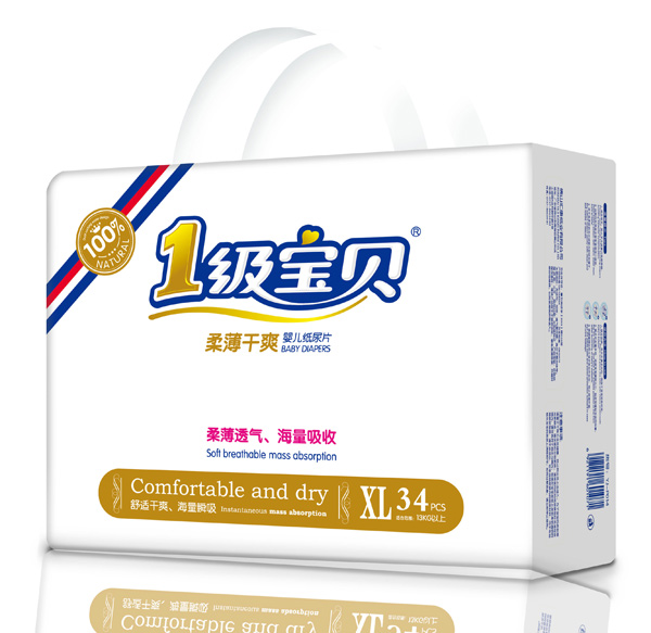 1級(jí)寶貝柔薄干爽紙尿片XL碼34片
