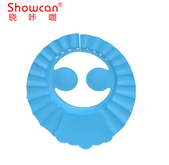 嬰兒高彈可調(diào)節(jié)EVA洗澡帽藍(lán)