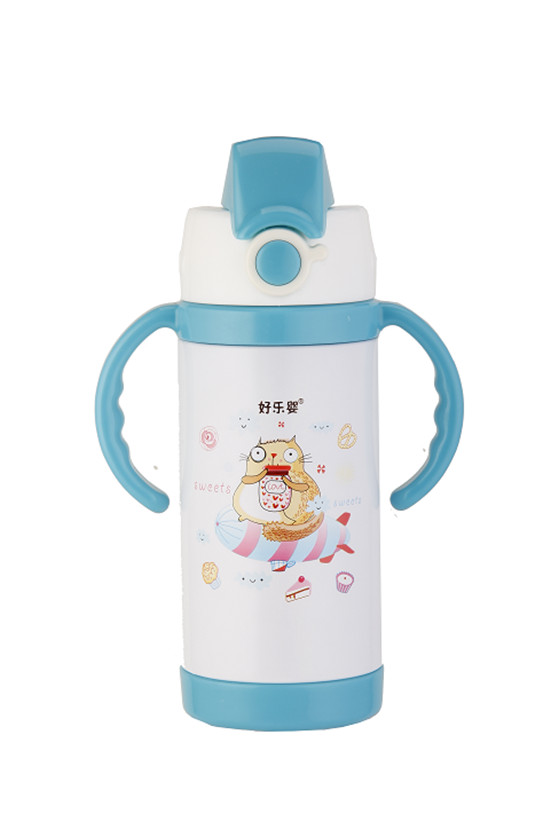 好樂嬰水杯雙柄大容量藍色