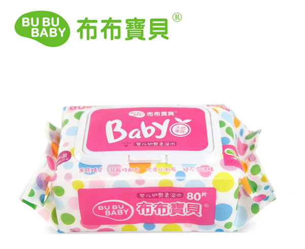 布布寶貝嬰兒綿柔護(hù)臀濕巾粉色