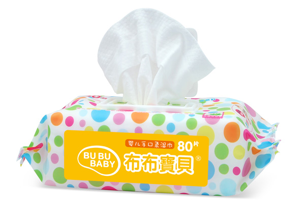 布布寶貝嬰兒手口柔濕巾黃色側