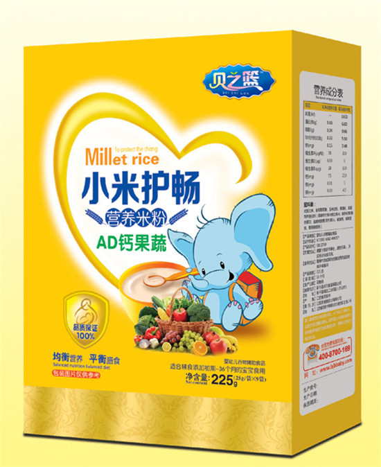 貝之籃AD鈣果蔬-小米護暢營養(yǎng)米粉盒裝