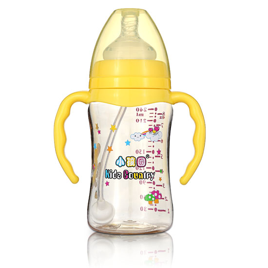 小孩國寬口直身自動PPSU安全奶瓶240ML黃色