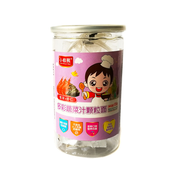 小棕熊多彩果蔬汁顆粒面(紫菜+蝦仁)