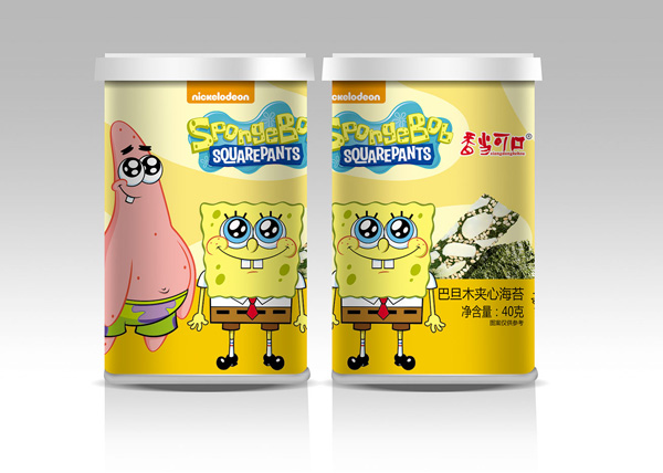 香當可口海綿寶寶系列-巴旦木夾心海苔桶裝