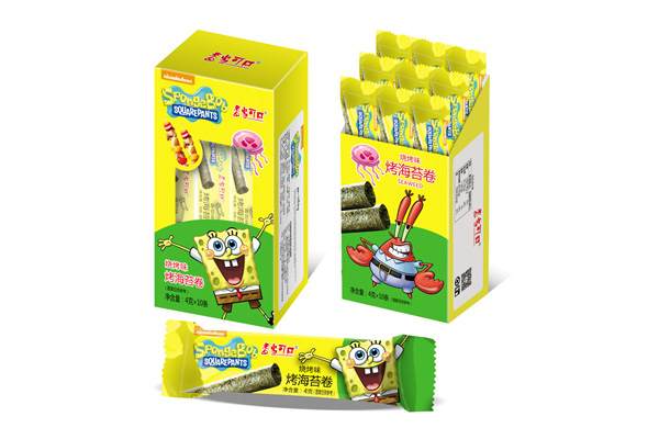 香當可口海綿寶寶系列-烤海苔卷燒烤味盒裝