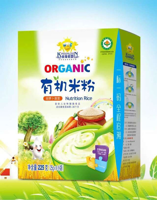 金盾愛(ài)嬰胡蘿卜蔬菜有機(jī)米粉盒裝
