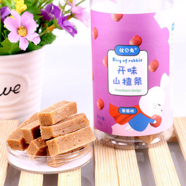優(yōu)貝兔開味山楂條-草莓味1