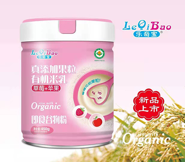 樂奇寶真添加果粒有機米乳 草莓+蘋果