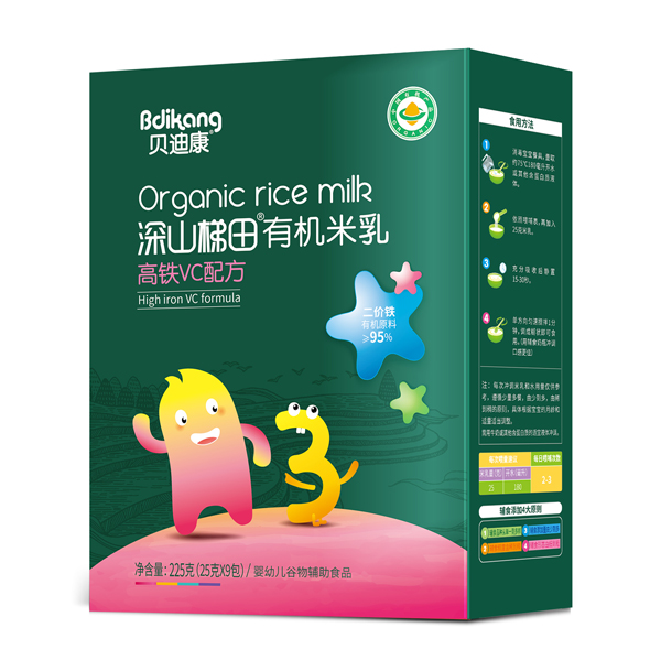 貝迪康深山梯田有機米乳 高鐵VC配方 盒裝