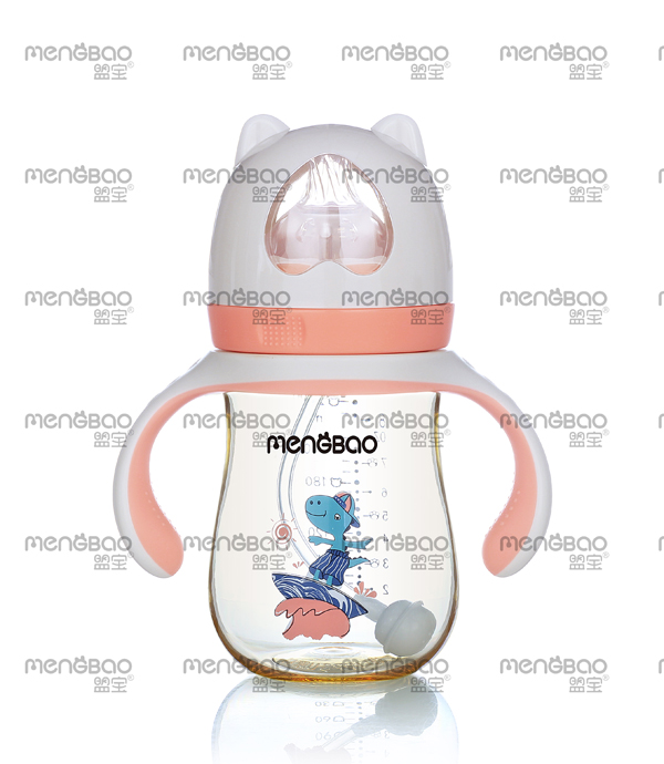 盟寶小熊PPSU奶瓶粉色