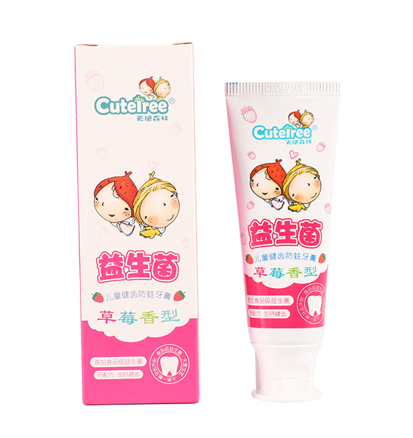 天使森林益生菌兒童健齒防蛀牙膏 草莓香型實(shí)物1.jpg