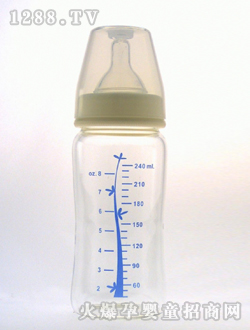 寬口晶鉆玻璃奶瓶240mL藍樹