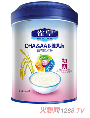 雀皇450g多維果疏營(yíng)養(yǎng)奶米粉(初期)